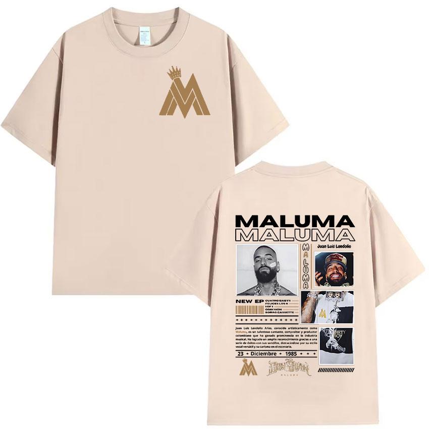 Rapper MALUMA Tour 2025 Grafik T-Shirt Unisex Retro Mode Kurzarm-T-Shirt Unisex Hip Hop Oversized Baumwoll-T-Shirts Streetwear