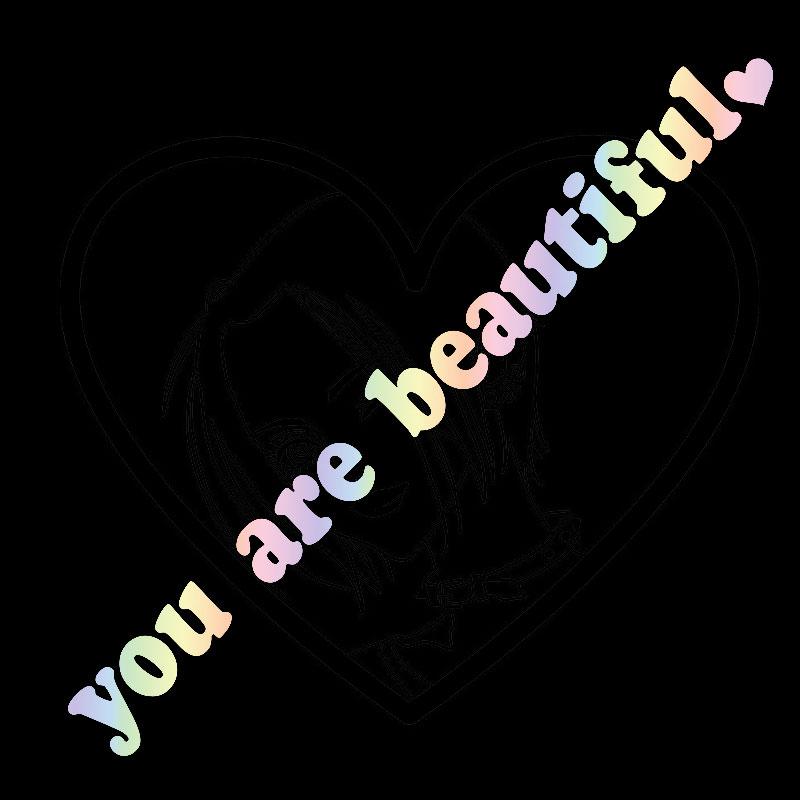 "You Are Beautiful" Rearview Mirror Sticker Beautiful Car Interior Decoration Mirror Lettering Vinyl Decal Self-Affirmation Car