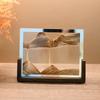 Walnut Wood Frame Sandscape Moving Sand Art Picture Quicksand 3D Hourglass Square Flowing Sand Painting Office Home Decor Gifts