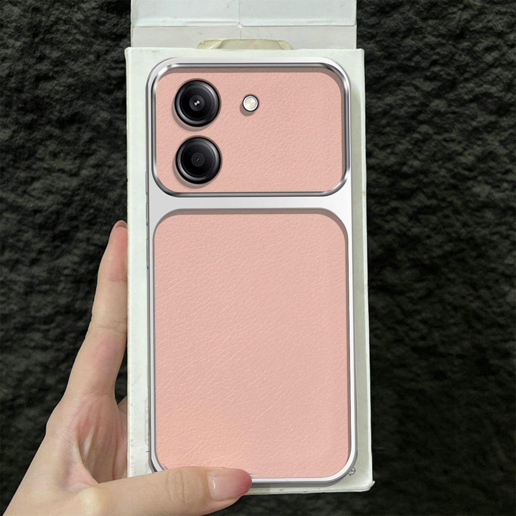 Premium Executive Leather Case for Xiaomi POCO M7 Pro 5G Large Window Lens Protector Cover