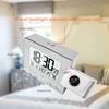 Projection Alarm Clock for Bedroom with Thermometer Hygrometer Digital Project Ceiling Clock Dimmable LED Display 180°Rotable