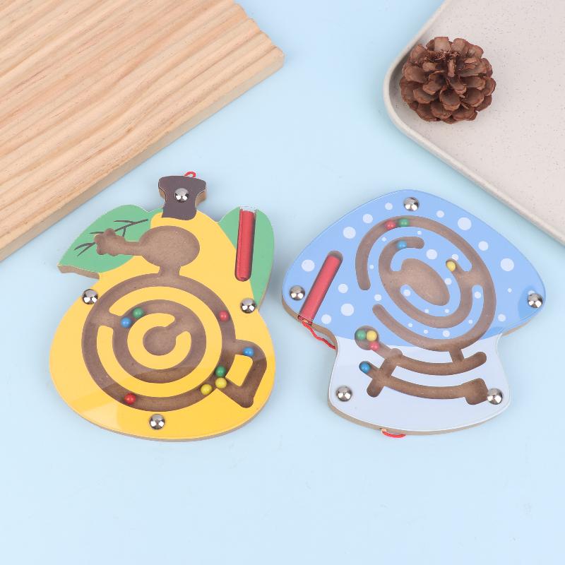Magnetic Pen Maze Toy With Magnetic Beads, Wooden, Educational Early Childhood Toy, Kindergarten Gift Toy