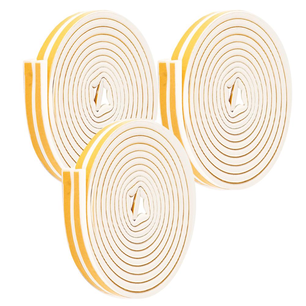 3 szt. 5m Uszczelka pogodowa do okien i drzwi Dźwiękoszczelna Samoprzylepna Listwa uszczelniająca Biała 9x6mm