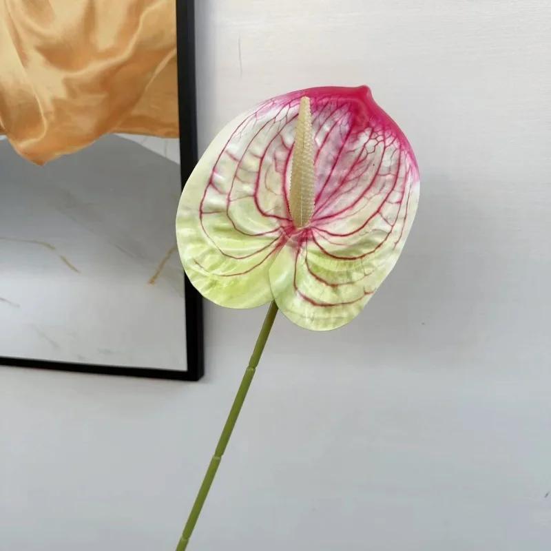 10Pc/lot 3D Printing Palm Artificial Flowers Wedding Hall Layout Home Decoration Fake Anthurium Flowers Party Flower Arrangement