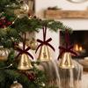 Shiny Metal Christmas Bells Pendant Snowflake Reindeer Xmas Bells Hanging Ornament Iron Art Jingle Bells Christmas Tree Bell