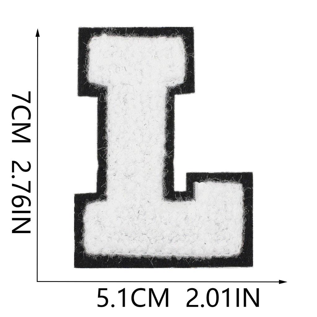 White 7Cm English Letter Embroidery Cloth Sticker Computer Embroidery Label Clothing Accessories Decorative Embroidery Sticker Ironing Stamp