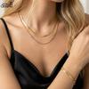 EFFIE QUEEN Stainless Steel 18k Gold Cross Zirconia Chain Bracelet Religious Jewelry for Women Anniversary Casual Gift STKB11