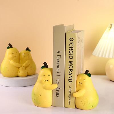 Charming Pear Resin Bookend for Home Decor: Bedroom, Living Room, or Wine Cabinet