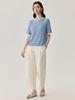 Women's Summer Mulberry Silk Short Sleeve Knit Top - Slimming Loose Pullover with Round Neck