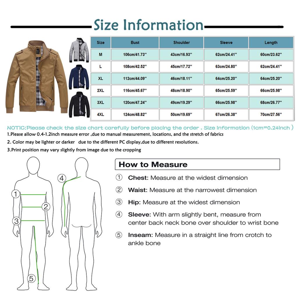 Men's Autumn Winter Casual Zipper  Color Cashmere Thickening Jacket Coat