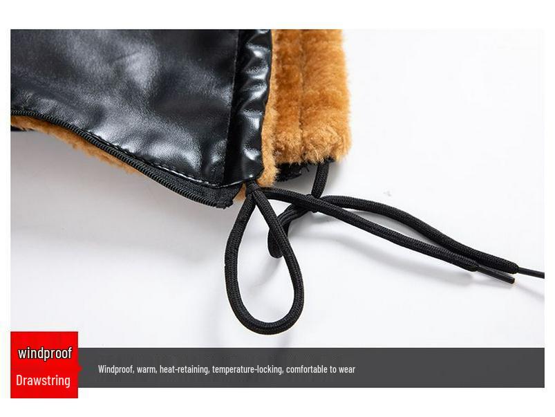 Leather Jacket and Pants Set: Fleece-Lined, Windproof, Waterproof, Oil-Resistant - Ideal for Drivers and Delivery Workers in Winter