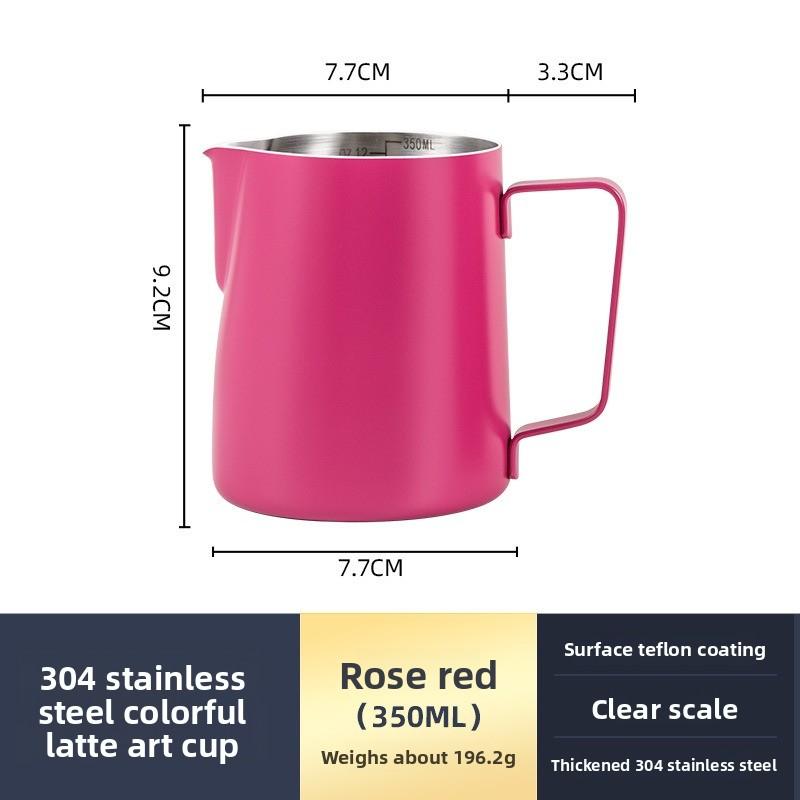 Sharp-mouthed Decorative Pitcher with Thickened 304 Stainless Steel Coffee Frothing Cup - Professional Coffee Machine Milk Frothing Cup