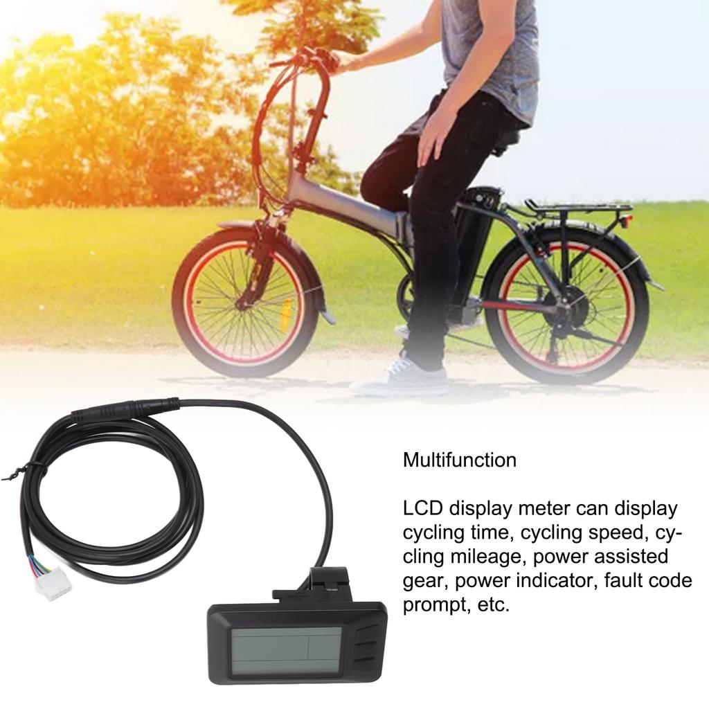 Electric Bike LCD Display Meter 24V 36V 48V 5pin Connector Waterproof Bicycle Speedometer for KT Controller