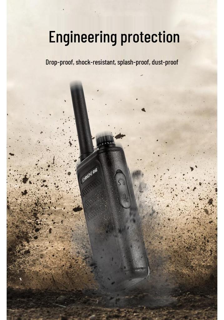 Zhongnuo W16 Black Lightweight Walkie-Talkie: Compact Handheld Device for Business or Indoor/Outdoor Communication.