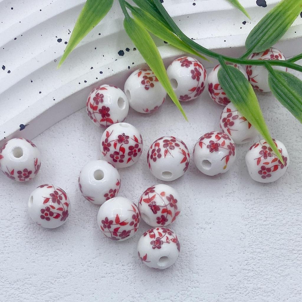 12mm Handmade Ceramic Round Beads for DIY Projects and Knot Decorations