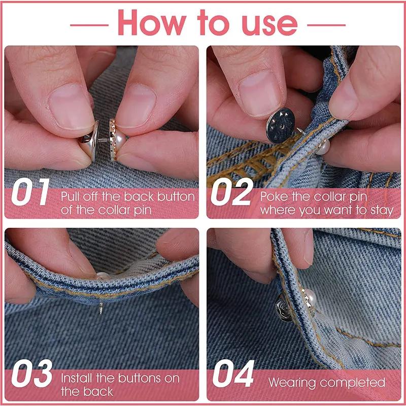 5Pcs No Sew Button Pins Cover Up Buttons Women Shirt Brooch Buttons Detachable Buttons Pins For Clothes Shirt Sweater Decor