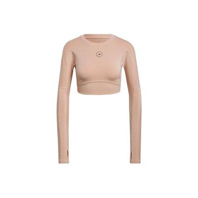 X Stella McCartney Collaboration Crop Long-Sleeve Sports Top Women's Pink HD9060