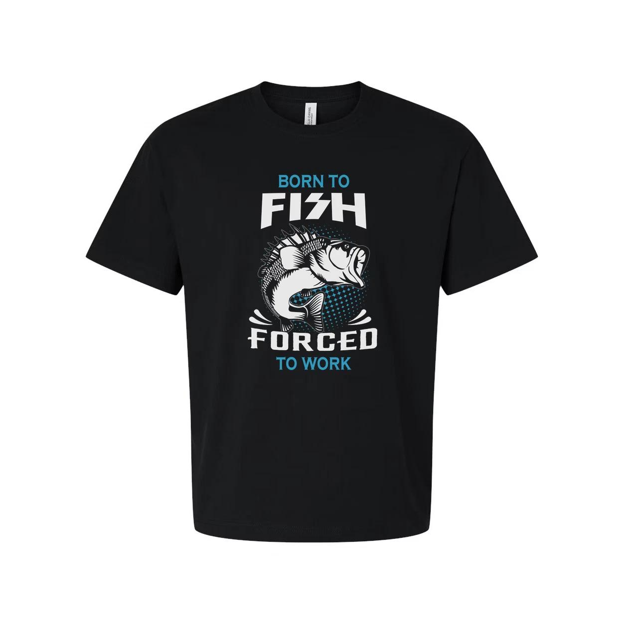 

Unisex Fishing T Shirt With Born To Fish Forced To Work Graphic Print Tee For Ou 3XL