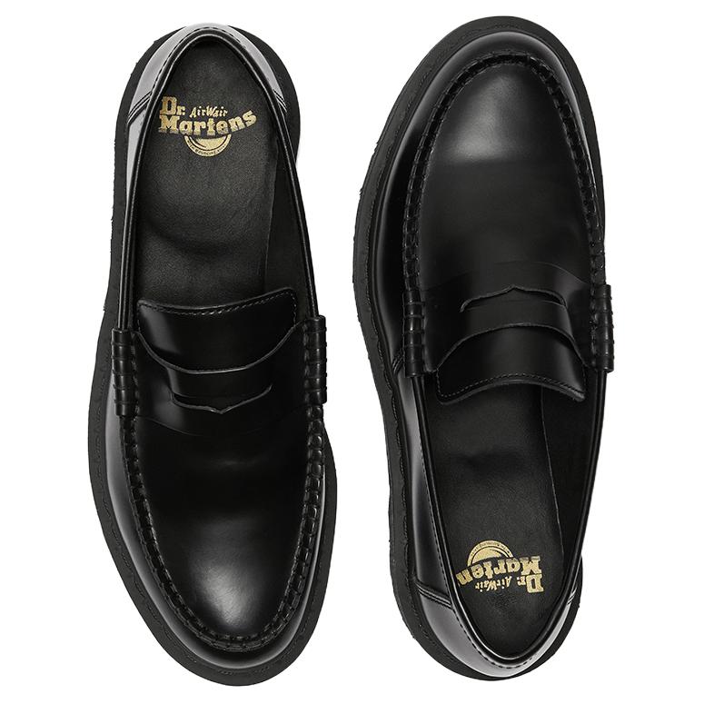 Dr. Martens Penton Leather Round Toe Platform Loafers Unisex loafers Black 25015001