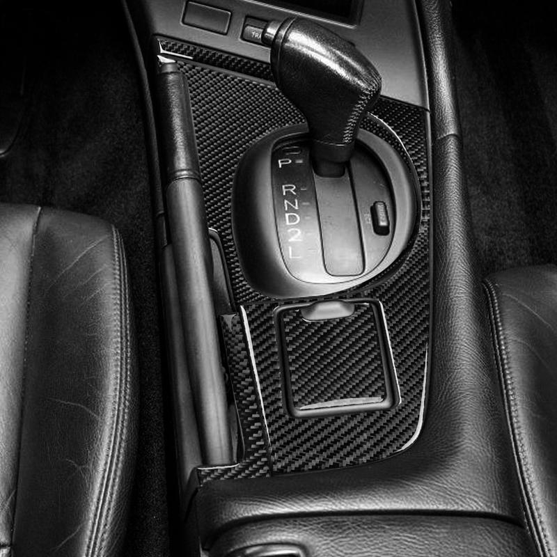 For Toyota Supra MK4 A80 Turbo 1993-1999 Real Carbon Fiber Stickers Central gear shift storage panel Car Accessories decorative