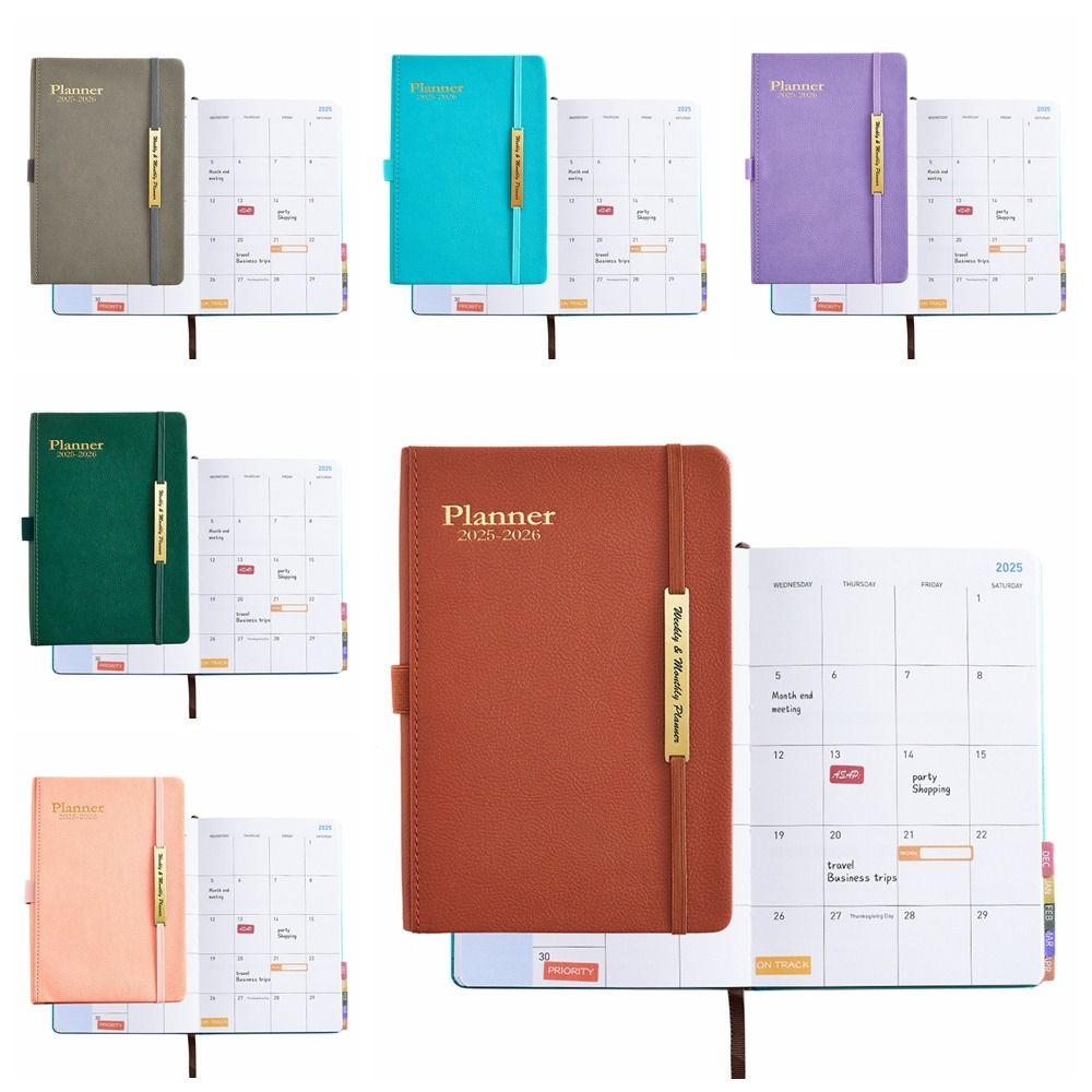 Efficient Hardcover Calendar A5 Size Agenda Notebook Convenient Weekly & Monthly Planner  Office