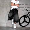 European and American Casual Wide-leg Seven-point Jeans Men's Summer Trendy Brand Men's Loose and Versatile Straight-leg Jeans Men's