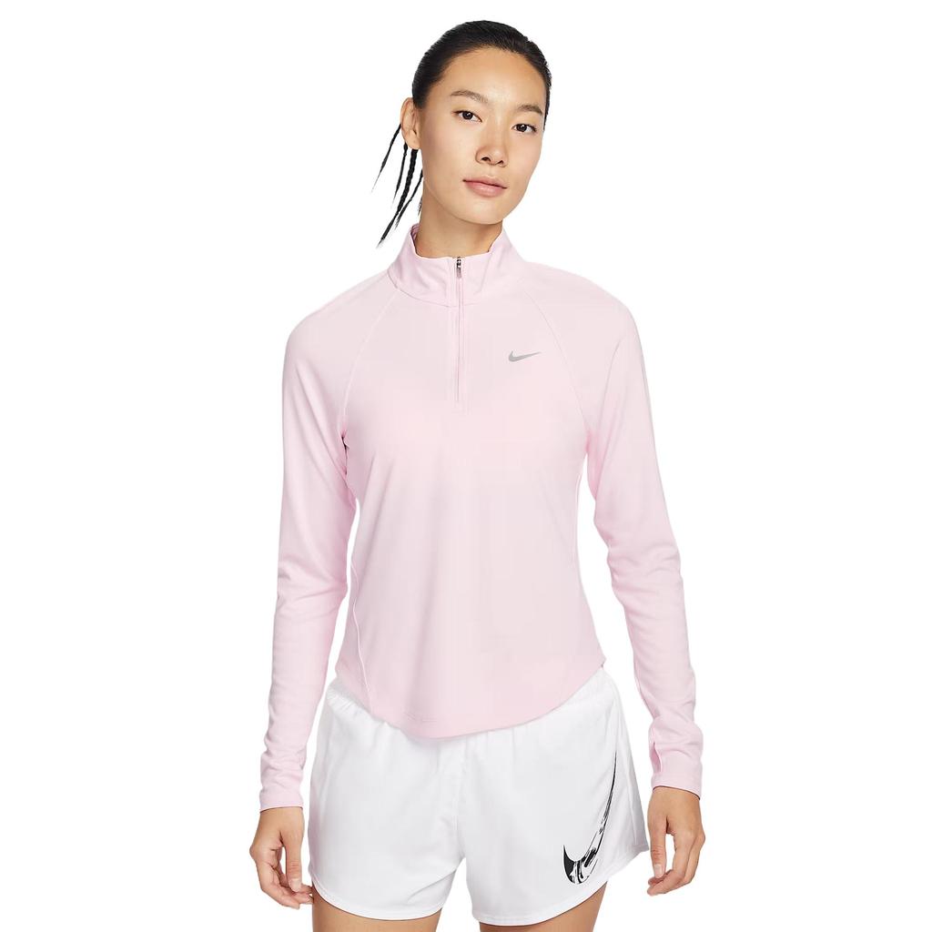 Nike Swoosh Tempo Run Moisture-Wicking Quick-Dry Zip Long Sleeve Running T-Shirt Women Tops HV2843-663