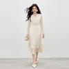 Qiushui Yiren 2026 Spring Elegant V-Neck Maxi Dress