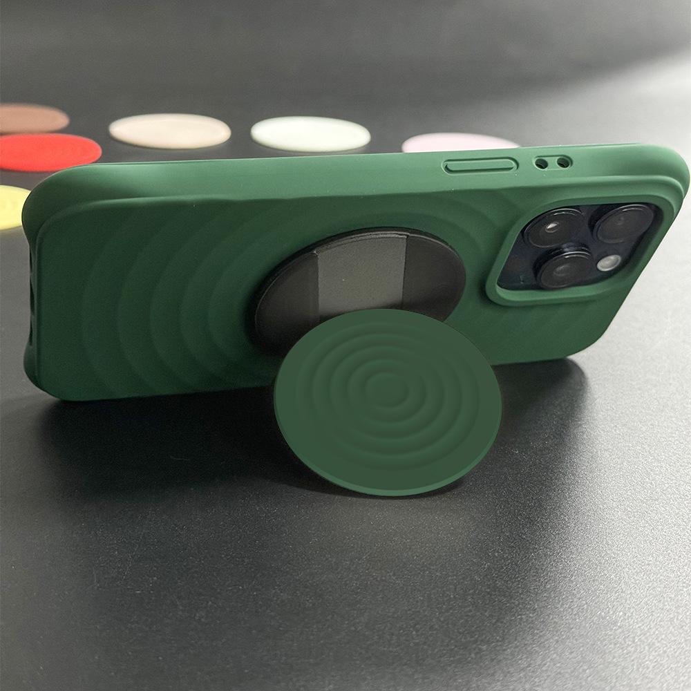 Simple Solid Color Magsafe Magnetic Suction Bracket Wavy Circle High-end Tide Brand Casetif Multi-function