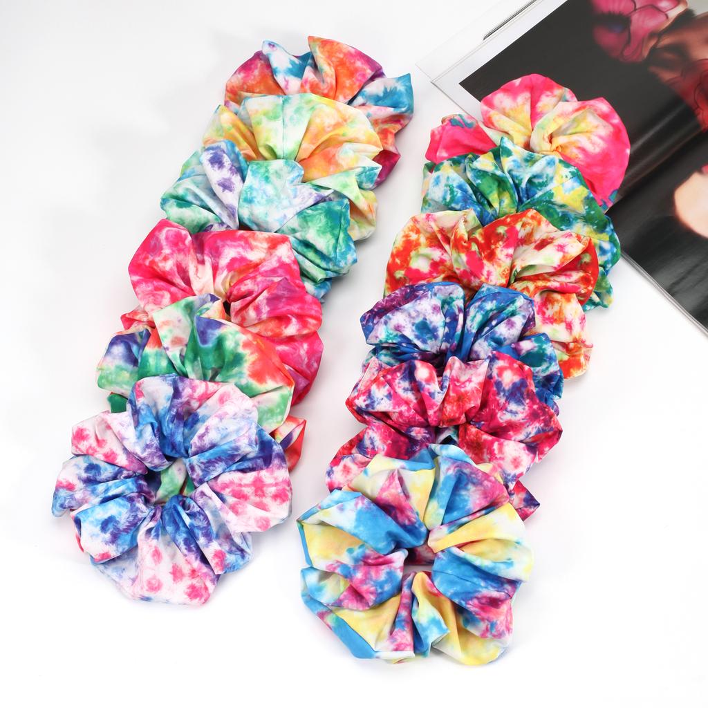 59 Colors XXL Plus Size Hair Ties Oversized Hair Scrunchies Extra Large Malaysia Muslim Hair Tie Chiffon Silk Satin Scrunchy