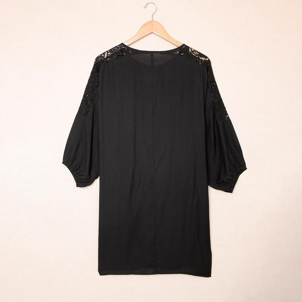 Women's Summer Fashion Lightweight Beach Sunscreen V-Neck Lace-Up Dress