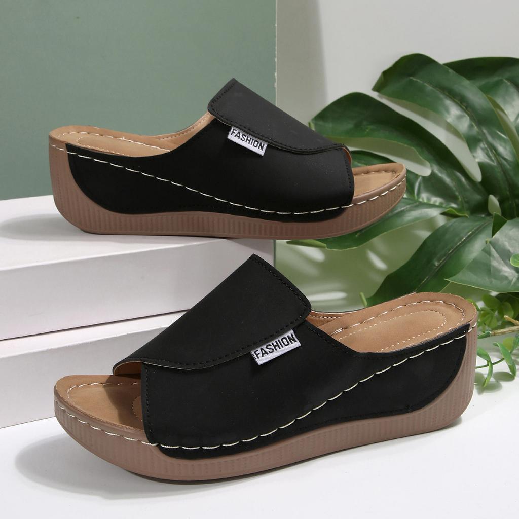 Fashion Sandals Shoes Women Platform Walking Shoes Slip On Sandals Woman Wedge Ladies Shoes Beach Female Woman Slippers Footwear