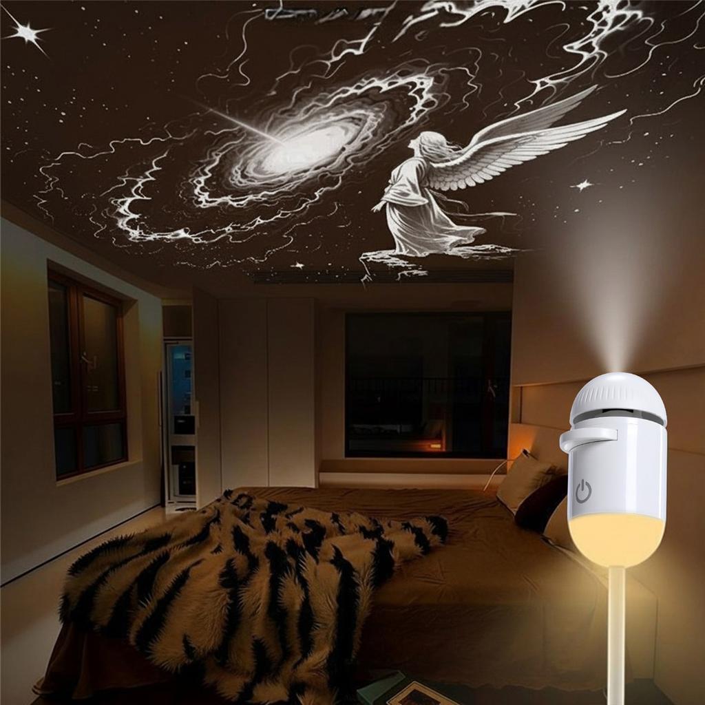 NEW 2-in-1 Mini Galaxy Star Projector Night Light Dual Use HD Romantic Ambient Lamp USB Powered for Car Interior & Bedroom Decor