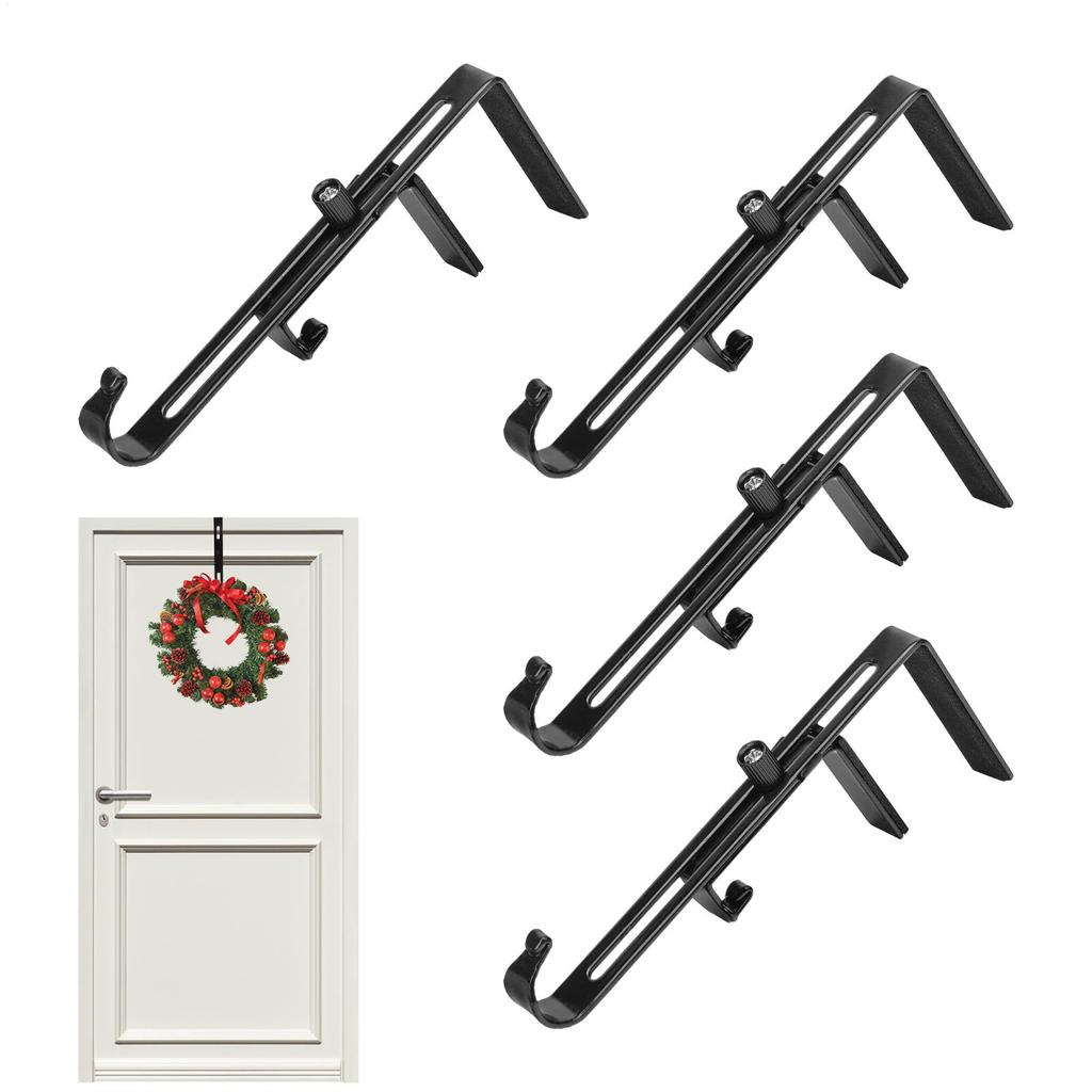 4 Pieces Christmas Fireplace Stockingand Garland Hanger Adjustable Wreath Hook Decoration For Fence Fireplace Christmas Tree
