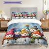 Snowmen Pattern Bedding Quilt Set Quilt Cover Pillowcase Home Decoration Birthday Gift (1 * duvet cover + 2 * pillowcase, without core)