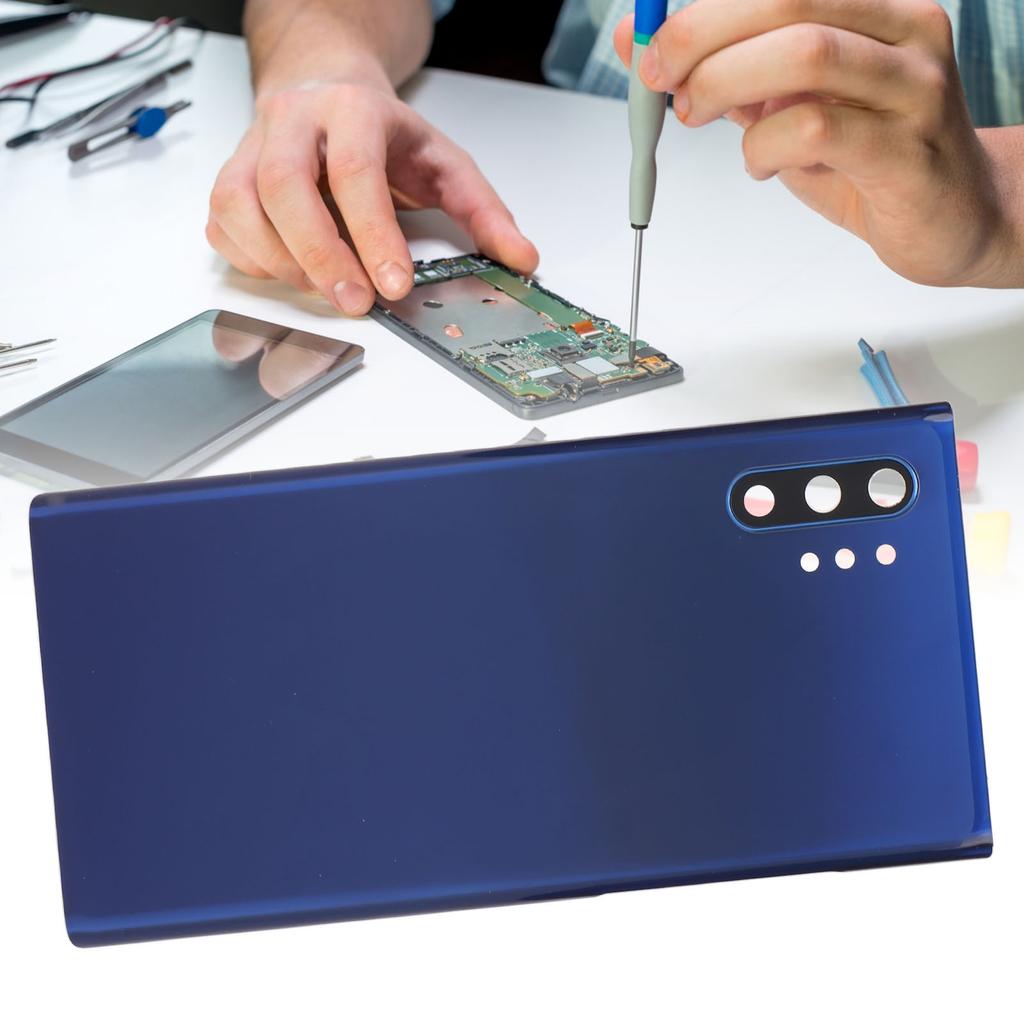 Rückseitige Glasgehäusetür mit vormontiertem Kameralinsen-Reparaturwerkzeugsatz für Note 10 Plus SM N975