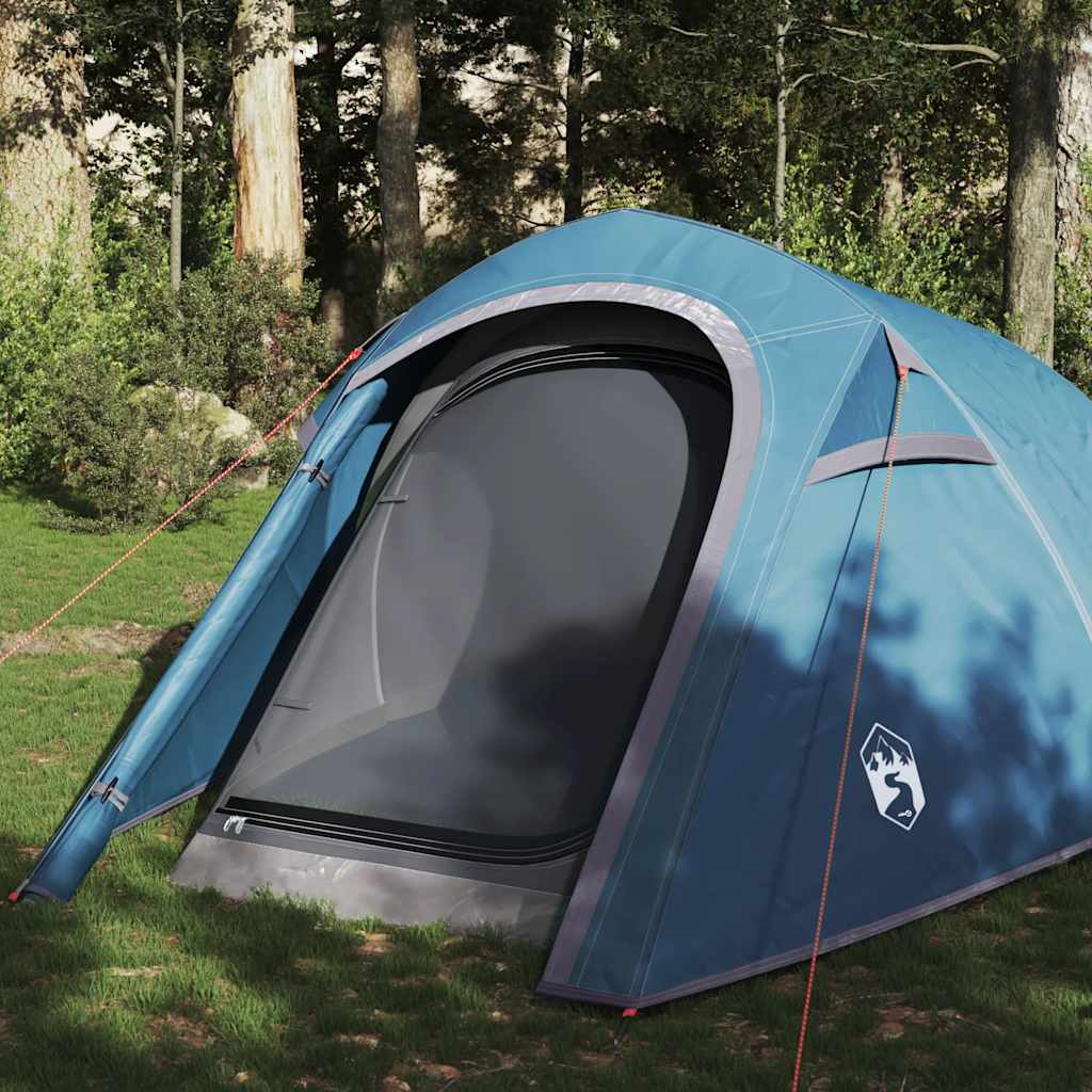 Tunnel Tent for 3 Persons Blue Waterproof