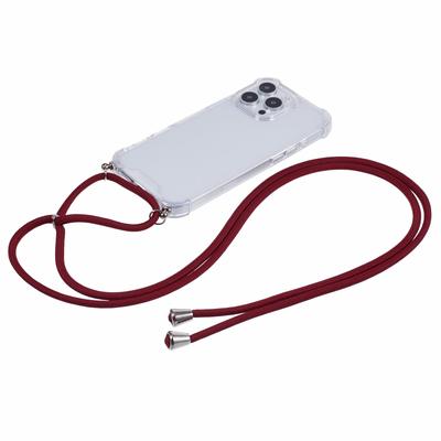 For iPhone 16 Pro Case 4 Corner Reinforced Acrylic+TPU Phone Cover with Adjustable Lanyard