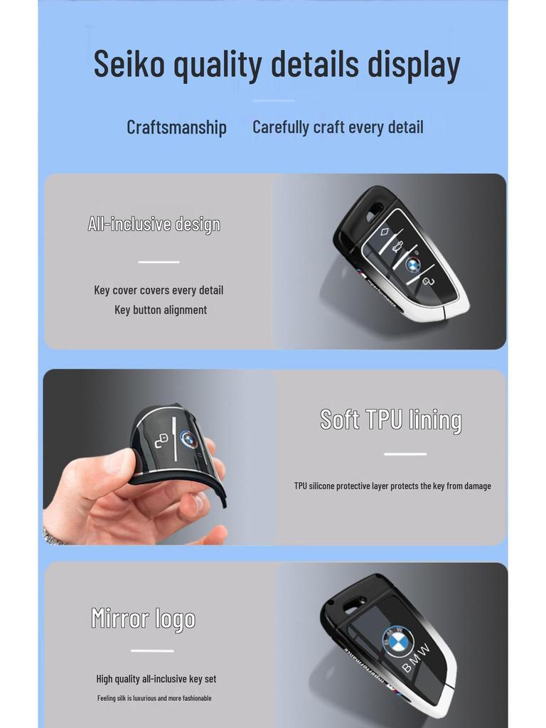 BMW Key Case for Series 5 530li, Series 3 325LI, I3, Ix3, X1-X6.