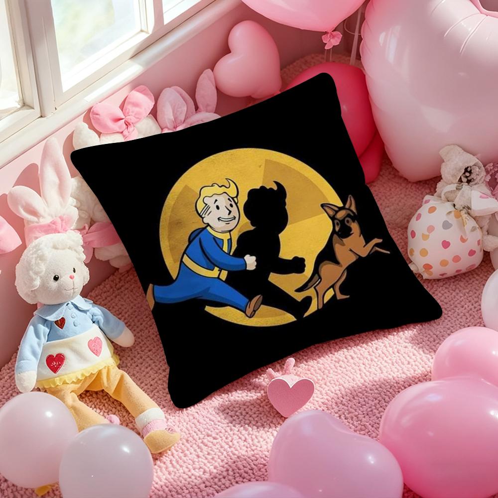 Funny S-Shelter F-FalloutS Pillow Case Soft Plush Fabric Double-Sided Printed Cushion Cover Warm Winter Sofa Pillow Case