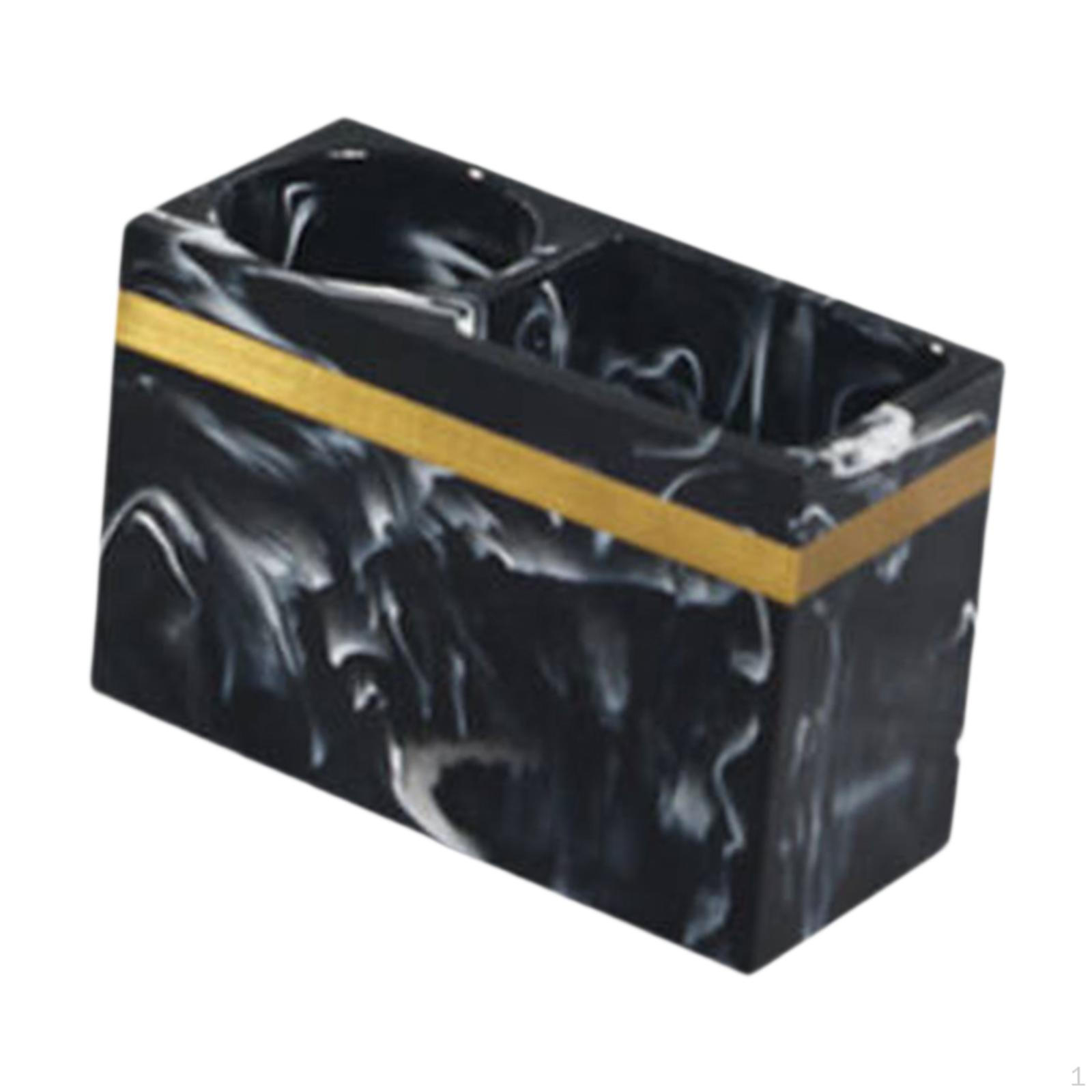 

Держатель для зубных щеток Органайзер для хранения в ванной 2 отделения для кистей для макияжа чёрный