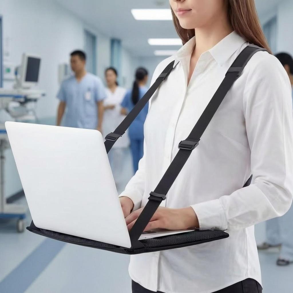 Laptop Harness with Support Adjustable Wearable Desk Mobile for Travel