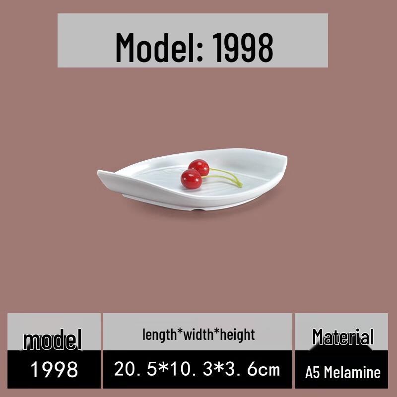 AVADEN White Melamine Round Snack Plate