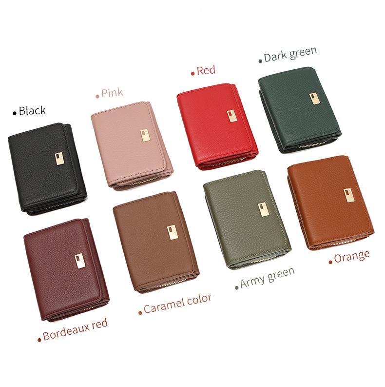 

Женский роскошный кошелек тройного сложения из мягкой кожи 2023 года: Высококачественный дизайн, высококачественная коровья кожа, многофункциональность. 11*9.5*3 cm