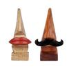Rosewood Wooden Brown Handcrafted Nose Shaped Goggle Spectacle/Specs Eyeglass Holder Stand with Black Moustache