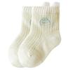 1 Pair Breathable Mesh School Socks for Girls Elastic Cartoon Pattern Hosiery Soft Fabric Solid Color Ankle Socks