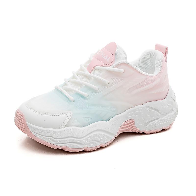 Trend mesh women's versatile casual sports shoes platform-soled fashionable retro white women's shoes