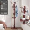 Solid Wood Floor Coat Rack with Storage