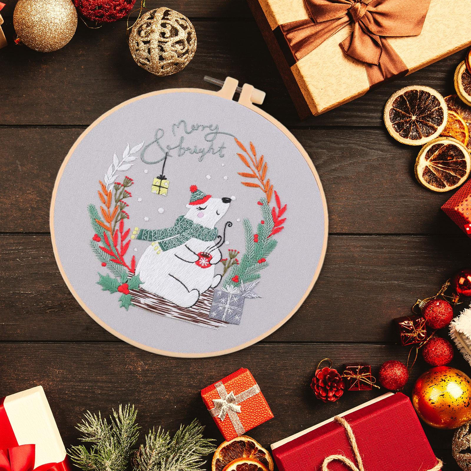 

Рождественский набор для вышивания Набор для творчества Аксессуары для творческого домашнего декора DIY Материал Упаковка Рождество Polar Bear