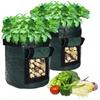 3-10 Gallon Potato Grow Bags with Flap Window Garden Planting Bag with Handles Thickened PE Pots for Tomato Vegetable Fruits